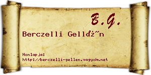 Berczelli Gellén névjegykártya
